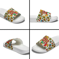 Cinco De Mayo Slide Sandals Lucha Libre Wrestler - Pop Art Comic Style Mexican Fiesta Taco