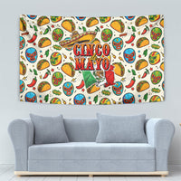 Cinco De Mayo Tapestry Lucha Libre Wrestler - Pop Art Comic Style Mexican Fiesta Taco