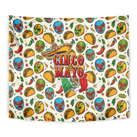 Cinco De Mayo Tapestry Lucha Libre Wrestler - Pop Art Comic Style Mexican Fiesta Taco