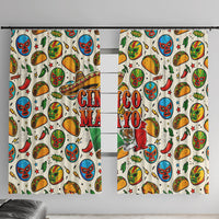 Cinco De Mayo Window Curtain Lucha Libre Wrestler - Pop Art Comic Style Mexican Fiesta Taco