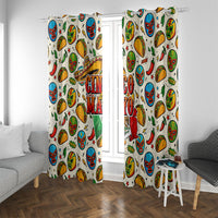 Cinco De Mayo Window Curtain Lucha Libre Wrestler - Pop Art Comic Style Mexican Fiesta Taco