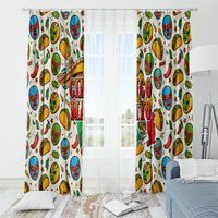 Cinco De Mayo Window Curtain Lucha Libre Wrestler - Pop Art Comic Style Mexican Fiesta Taco