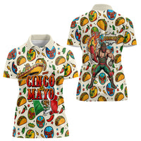 Cinco De Mayo Women Polo Shirt Lucha Libre Wrestler - Pop Art Comic Style Mexican Fiesta Taco