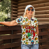 Cinco De Mayo Women Polo Shirt Lucha Libre Wrestler - Pop Art Comic Style Mexican Fiesta Taco