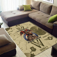 Double V Campaign Tuskegee Airmen Area Rug Vintage Military Aviation P-51 Mustang World War II Art