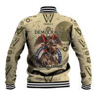 Double V Campaign Tuskegee Airmen Baseball Jacket Vintage Military Aviation P-51 Mustang World War II Art