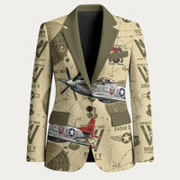Double V Campaign Tuskegee Airmen Blazer Vintage Military Aviation P-51 Mustang World War II Art
