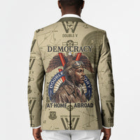 Double V Campaign Tuskegee Airmen Blazer Vintage Military Aviation P-51 Mustang World War II Art