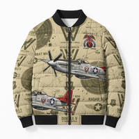 Double V Campaign Tuskegee Airmen Bomber Puffer Jacket Vintage Military Aviation P-51 Mustang World War II Art