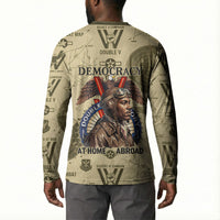 Double V Campaign Tuskegee Airmen Button Sweatshirt Vintage Military Aviation P-51 Mustang World War II Art