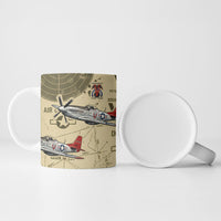 Double V Campaign Tuskegee Airmen Ceramic Mug Vintage Military Aviation P-51 Mustang World War II Art