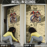 Double V Campaign Tuskegee Airmen Door Cover Vintage Military Aviation P-51 Mustang World War II Art