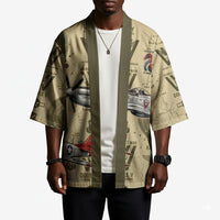 Double V Campaign Tuskegee Airmen Kimono Vintage Military Aviation P-51 Mustang World War II Art