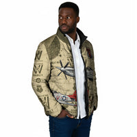 Double V Campaign Tuskegee Airmen Padded Jacket Vintage Military Aviation P-51 Mustang World War II Art