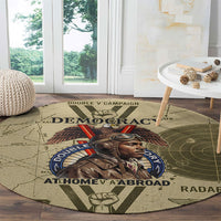 Double V Campaign Tuskegee Airmen Round Carpet Vintage Military Aviation P-51 Mustang World War II Art