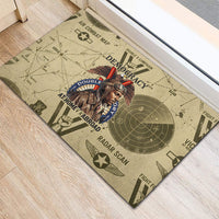 Double V Campaign Tuskegee Airmen Rubber Doormat Vintage Military Aviation P-51 Mustang World War II Art