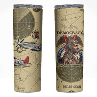 Double V Campaign Tuskegee Airmen Skinny Tumbler Vintage Military Aviation P-51 Mustang World War II Art