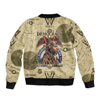 Double V Campaign Tuskegee Airmen Sleeve Zip Bomber Jacket Vintage Military Aviation P-51 Mustang World War II Art