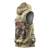 Double V Campaign Tuskegee Airmen Sleeveless Hoodie Vintage Military Aviation P-51 Mustang World War II Art