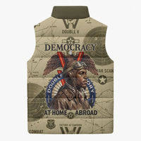 Double V Campaign Tuskegee Airmen Sleeveless Puffer Jacket Vintage Military Aviation P-51 Mustang World War II Art