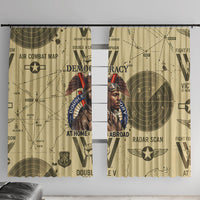 Double V Campaign Tuskegee Airmen Window Curtain Vintage Military Aviation P-51 Mustang World War II Art