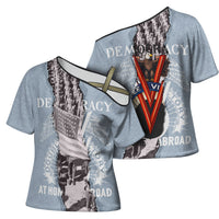 Double V Campaign American Democracy Cross Shoulder Shirt Military Buffalo Soldiers World War II Heritage Art