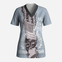 Double V Campaign American Democracy Scrub Top Military Buffalo Soldiers World War II Heritage Art