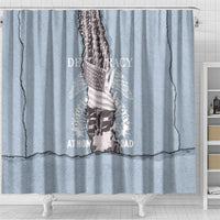 Double V Campaign American Democracy Shower Curtain Military Buffalo Soldiers World War II Heritage Art