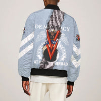Double V Campaign American Democracy Sleeve Zip Bomber Jacket Military Buffalo Soldiers World War II Heritage Art