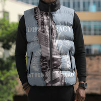 Double V Campaign American Democracy Sleeveless Puffer Jacket Military Buffalo Soldiers World War II Heritage Art