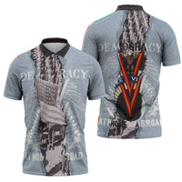 Double V Campaign American Democracy Zipper Polo Shirt Military Buffalo Soldiers World War II Heritage Art