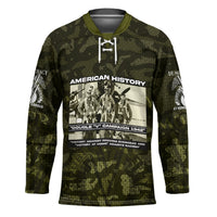 Double V Campaign American History 1942 Hockey Jersey Military Camouflage Tuskegee Airmen World War II
