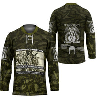Double V Campaign American History 1942 Hockey Jersey Military Camouflage Tuskegee Airmen World War II