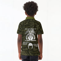 Double V Campaign American History 1942 Kid Polo Shirt Military Camouflage Tuskegee Airmen World War II