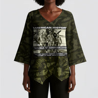 Double V Campaign American History 1942 Kimono Sleeve Blouse Military Camouflage Tuskegee Airmen World War II