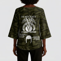 Double V Campaign American History 1942 Kimono Sleeve Blouse Military Camouflage Tuskegee Airmen World War II