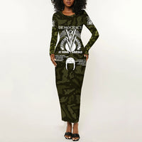 Double V Campaign American History 1942 Long Sleeve Bodycon Dress Military Camouflage Tuskegee Airmen World War II