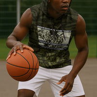 Double V Campaign American History 1942 Sleeveless Hoodie Military Camouflage Tuskegee Airmen World War II