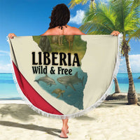 Liberia Wildlife Beach Blanket with African Safari and Ocean Marine Life Design