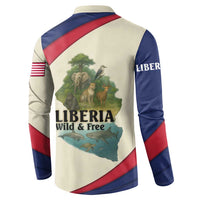 Liberia Wildlife Button Sweatshirt with African Safari and Ocean Marine Life Design