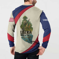 Liberia Wildlife Button Sweatshirt with African Safari and Ocean Marine Life Design