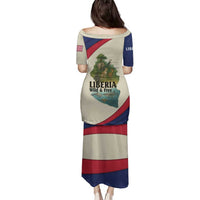 Liberia Wildlife Family Matching Puletasi and Hawaiian Shirt with African Safari and Ocean Marine Life Design