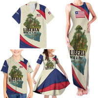 Liberia Wildlife Family Matching Tank Maxi Dress and Hawaiian Shirt with African Safari and Ocean Marine Life Design