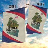 Liberia Wildlife Garden Flag with African Safari and Ocean Marine Life Design