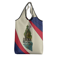 Liberia Wildlife Grocery Bag with African Safari and Ocean Marine Life Design
