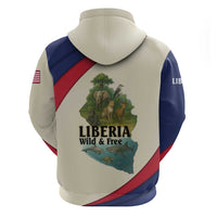 Liberia Wildlife Hoodie with African Safari and Ocean Marine Life Design