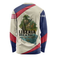 Liberia Wildlife Long Sleeve Shirt with African Safari and Ocean Marine Life Design