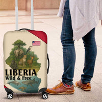 Liberia Wildlife Luggage Cover with African Safari and Ocean Marine Life Design