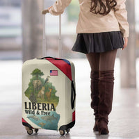 Liberia Wildlife Luggage Cover with African Safari and Ocean Marine Life Design