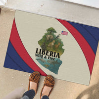 Liberia Wildlife Rubber Doormat with African Safari and Ocean Marine Life Design